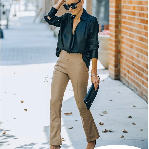 NWOT VICI Faux leather bootcut pants - Picture 2 of 8